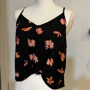 Lush Black and Pink Floral Camisole